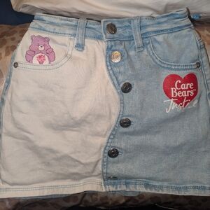 Justice Care Bears jean skirt size small 6-7